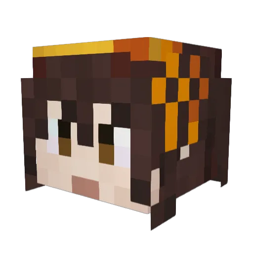 Amoyoki Minecraft avatar head, 3D render