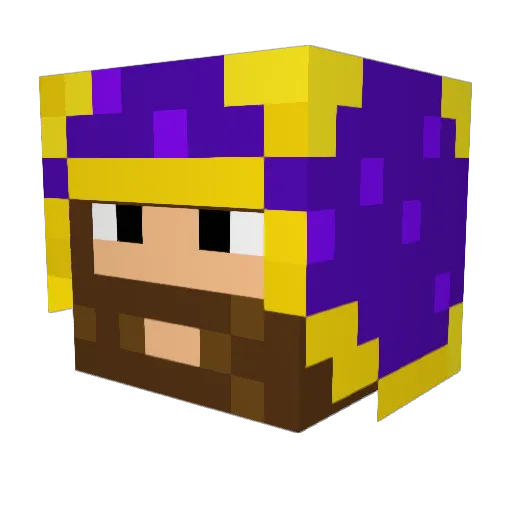 AmpWizard Minecraft avatar head, 3D render