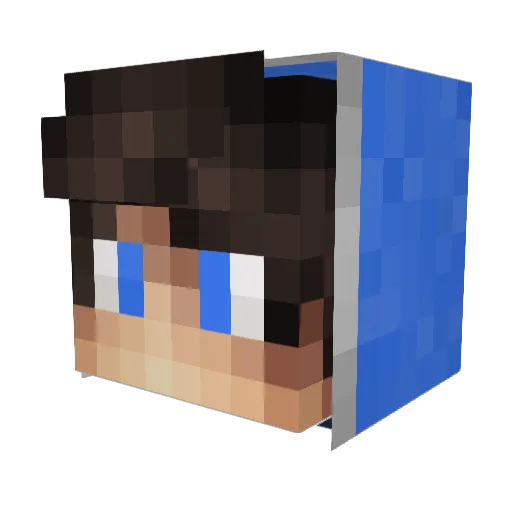 Ampheus Minecraft avatar head, 3D render