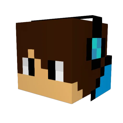 Amphibius Minecraft avatar head, 3D render