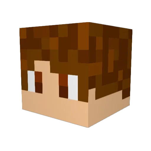 Amphios Minecraft avatar head, 3D render