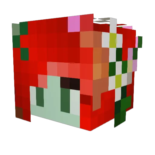 Amphitrite77 Minecraft avatar head, 3D render