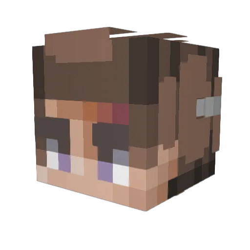 Amplifications_ Minecraft avatar head, 3D render