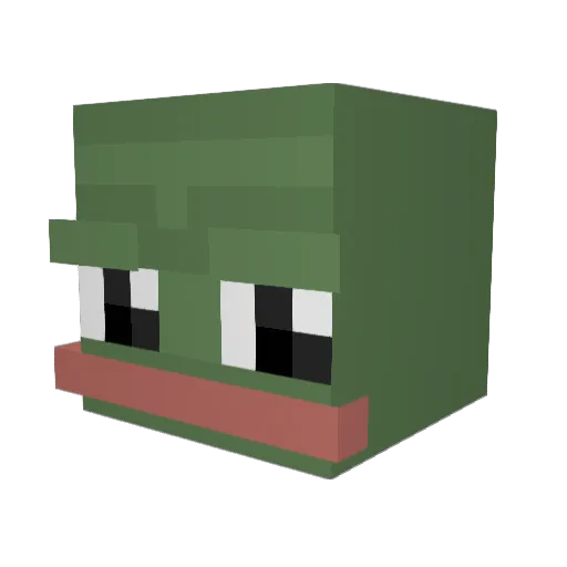 Ampsonic Minecraft avatar head, 3D render
