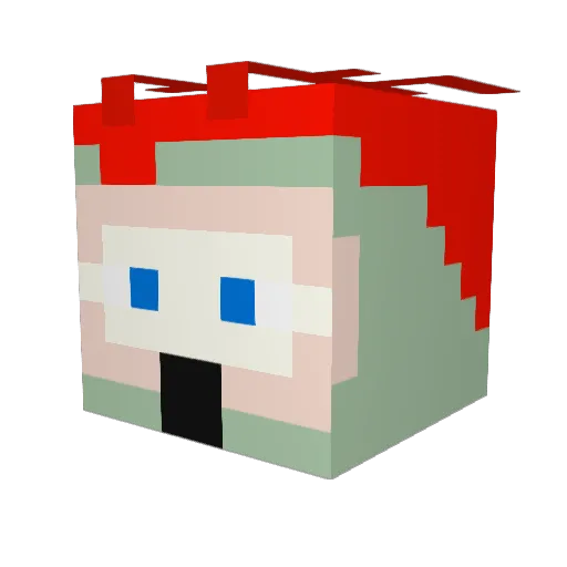 AmraLeo Minecraft avatar head, 3D render