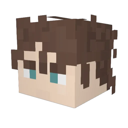 Amrocto_ Minecraft avatar head, 3D render