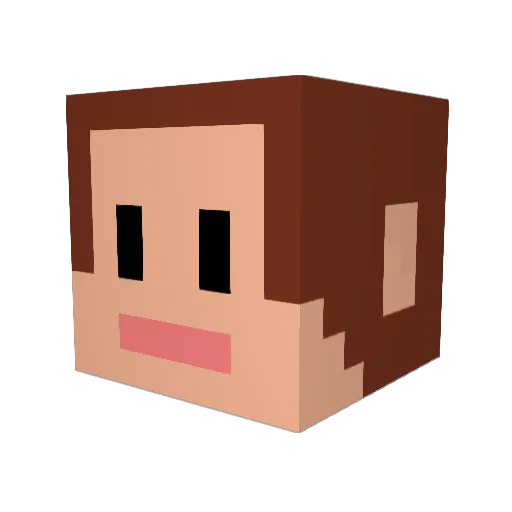 Amsossy Minecraft avatar head, 3D render