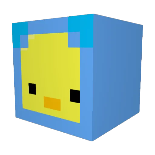 Amspooks Minecraft avatar head, 3D render