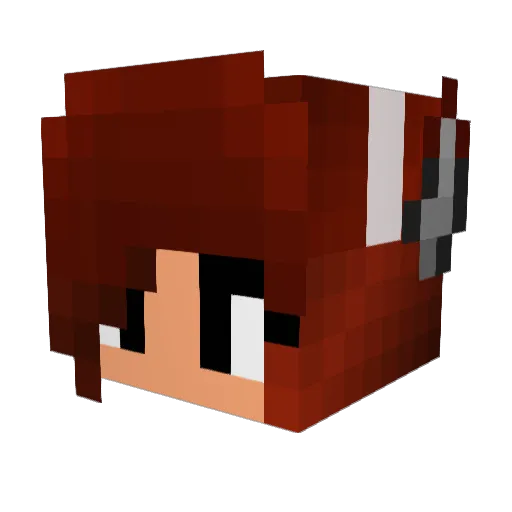 AmuAlister Minecraft avatar head, 3D render