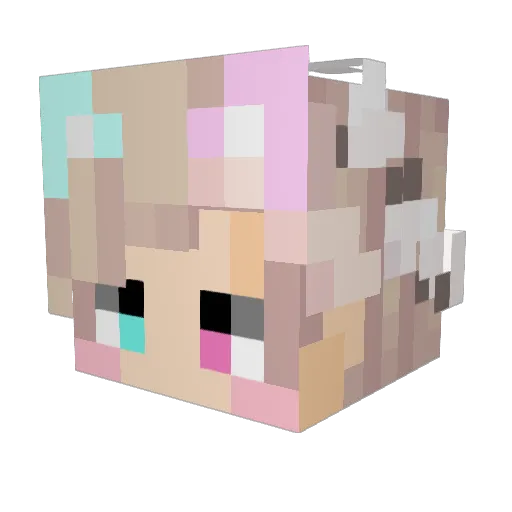 AmuStarry Minecraft avatar head, 3D render