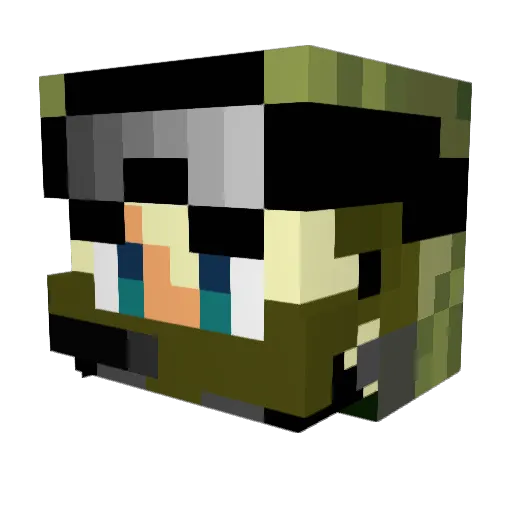 Amudiel Minecraft avatar head, 3D render