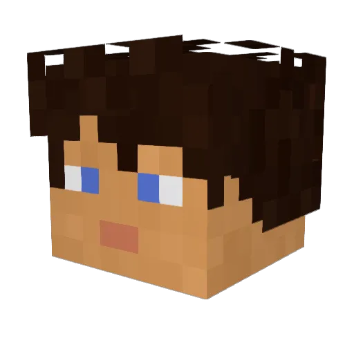 AmusedChicken Minecraft avatar head, 3D render