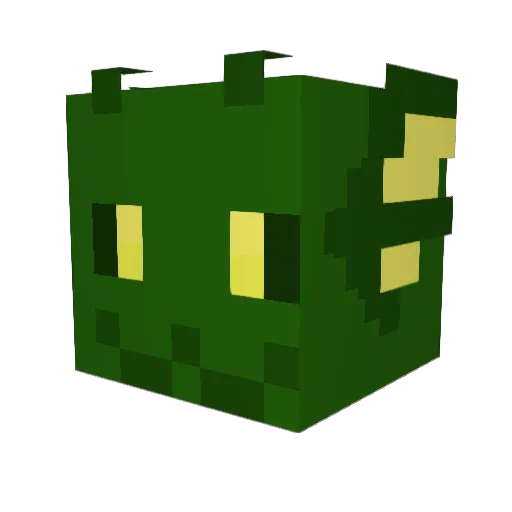 AmusedSerpent Minecraft avatar head, 3D render