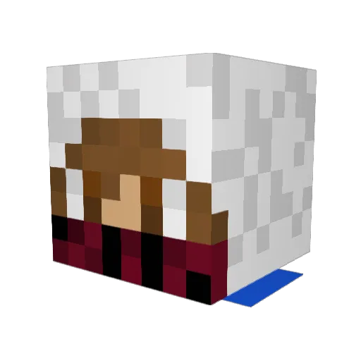 Amuz13 Minecraft avatar head, 3D render