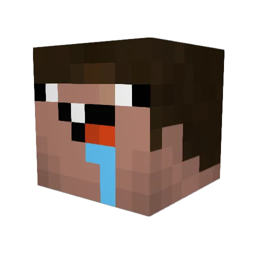 Amuziie Minecraft avatar head, 3D render