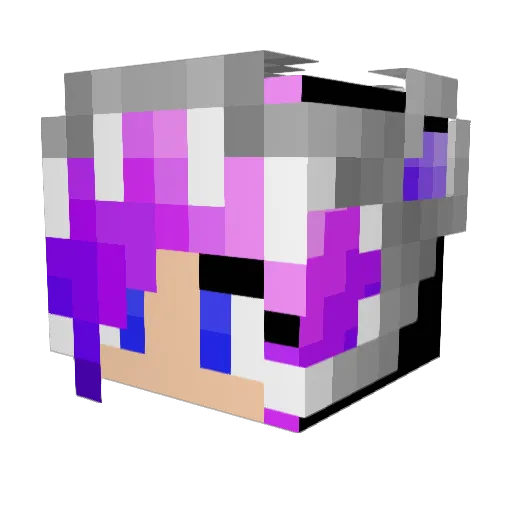 Amy73 Minecraft avatar head, 3D render