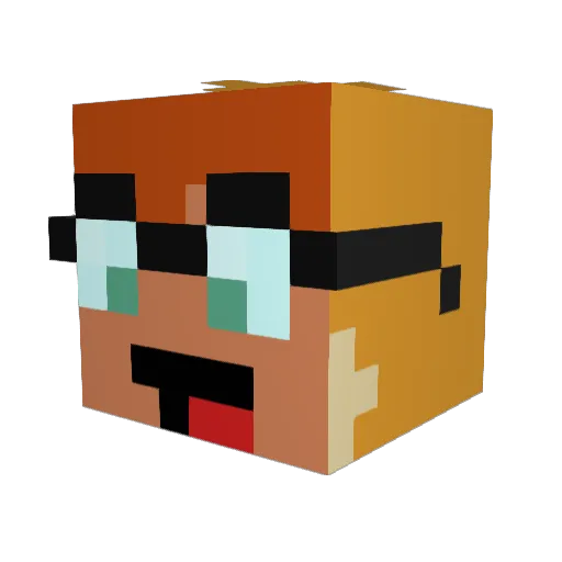 AmyAwesome Minecraft avatar head, 3D render