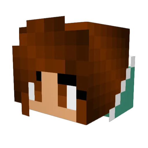 AmyCowley Minecraft avatar head, 3D render
