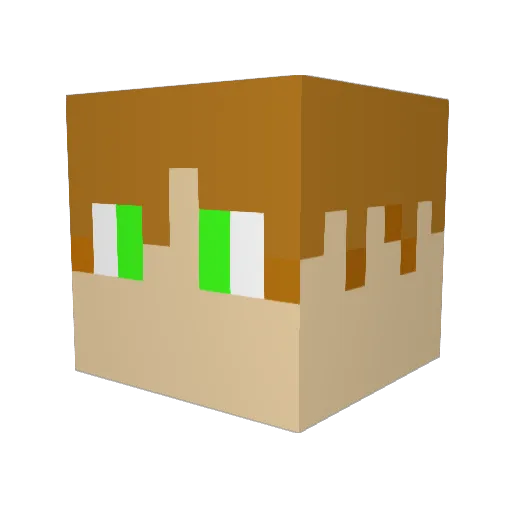 AmyDaMan Minecraft avatar head, 3D render
