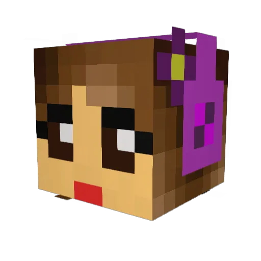 AmyLouM Minecraft avatar head, 3D render