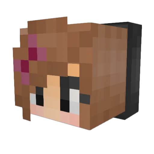 AmyLuvsMc Minecraft avatar head, 3D render