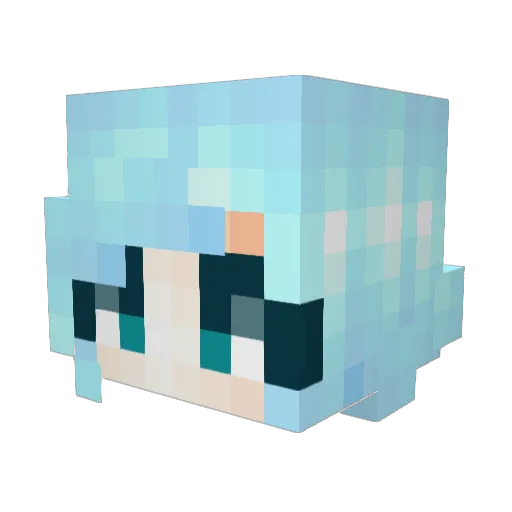 AmyMV Minecraft avatar head, 3D render