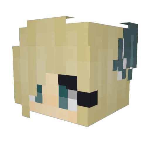 AmyMama Minecraft avatar head, 3D render