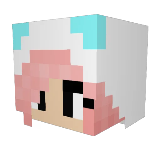 Amy_1 Minecraft avatar head, 3D render