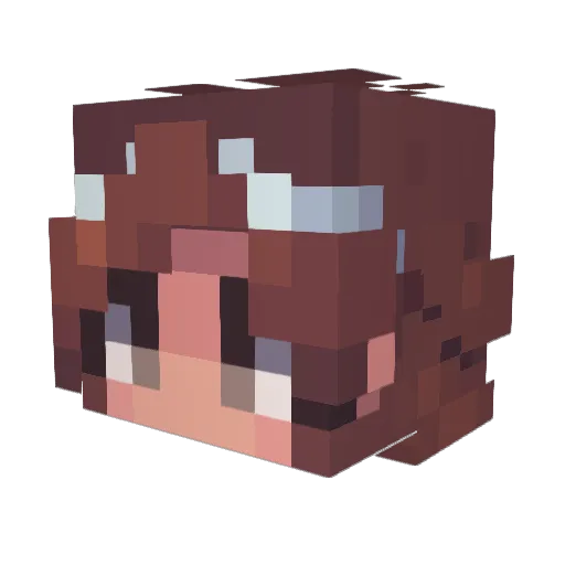 Amya77 Minecraft avatar head, 3D render