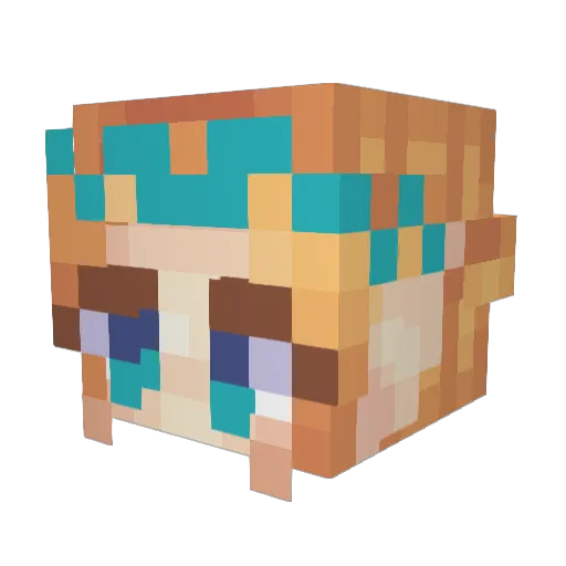 Amyciaaa Minecraft avatar head, 3D render
