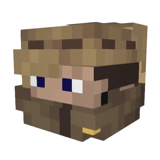 Amygo Minecraft avatar head, 3D render