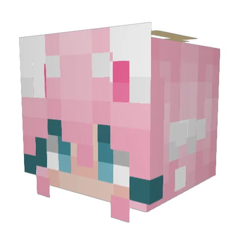 Amyiskawaii Minecraft avatar head, 3D render