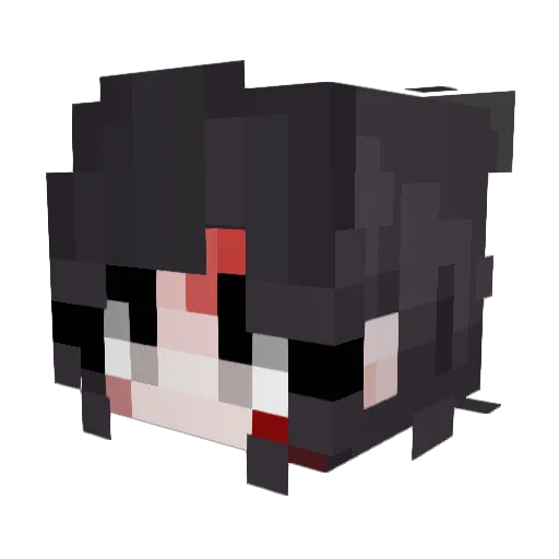 Amynii Minecraft avatar head, 3D render