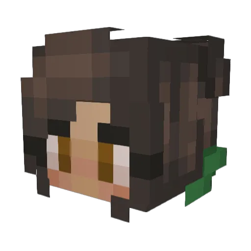Amythestia Minecraft avatar head, 3D render