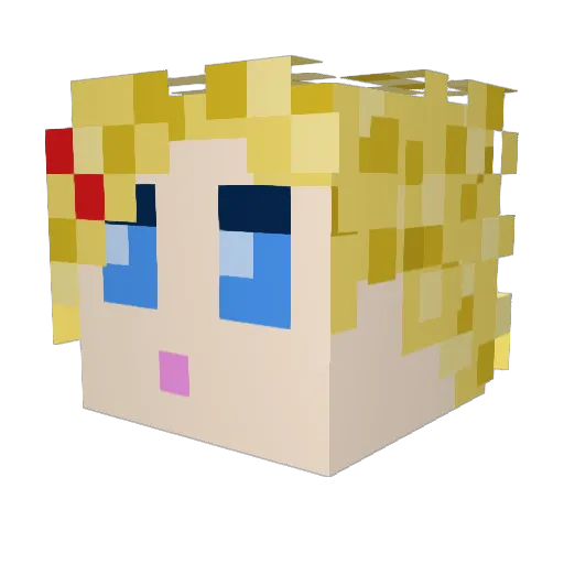 Amythist20 Minecraft avatar head, 3D render