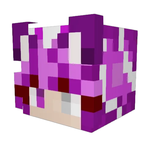 Amytsume Minecraft avatar head, 3D render