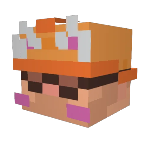 AmzxFoxy Minecraft avatar head, 3D render