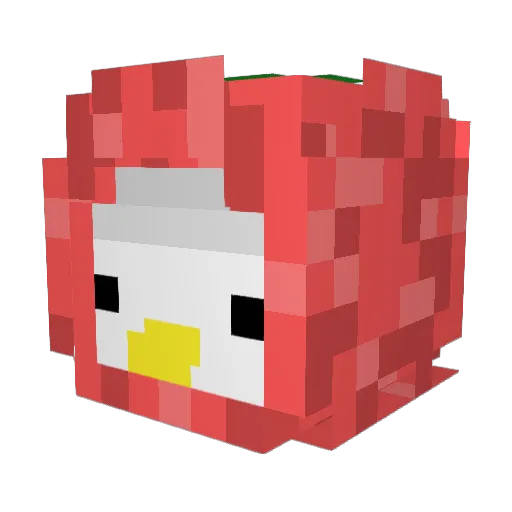 An02maSS Minecraft avatar head, 3D render
