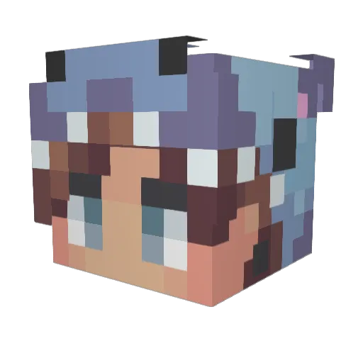An1me Minecraft avatar head, 3D render