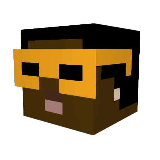 An Minecraft avatar head, 3D render