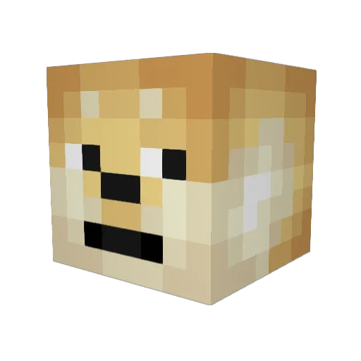 AnActualDog Minecraft avatar head, 3D render