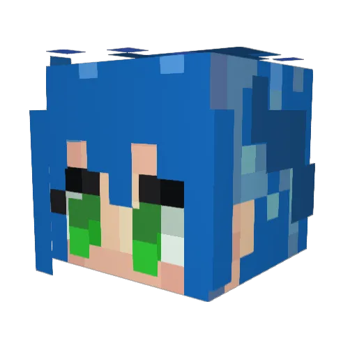 AnAmelie Minecraft avatar head, 3D render