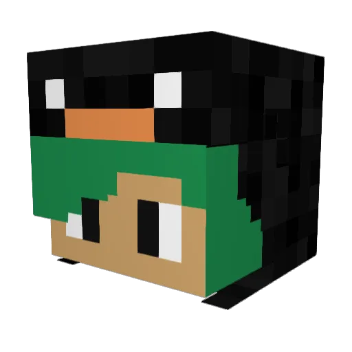 AnAttempt Minecraft avatar head, 3D render