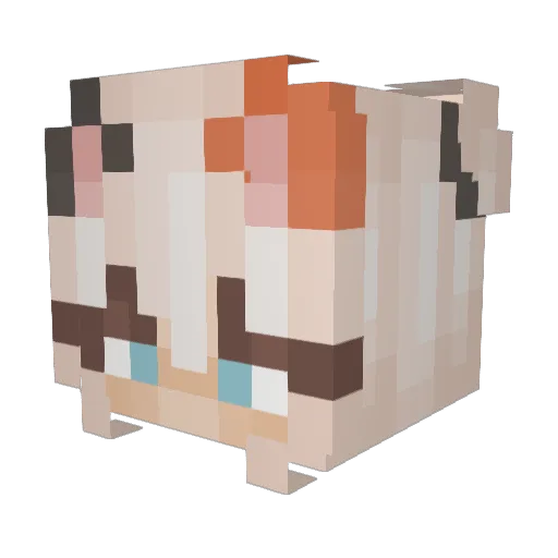AnBlonde Minecraft avatar head, 3D render