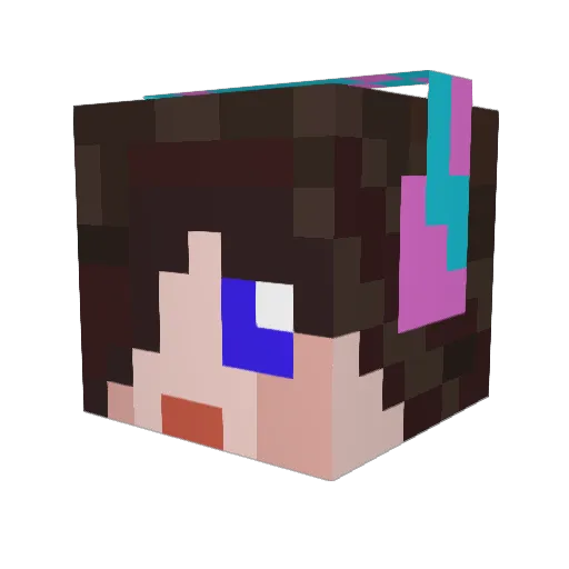 AnG3lDE Minecraft avatar head, 3D render