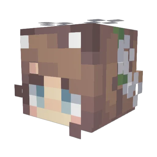 AnGud Minecraft avatar head, 3D render