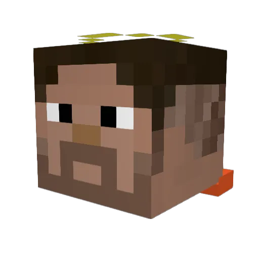 AnJoMorto Minecraft avatar head, 3D render