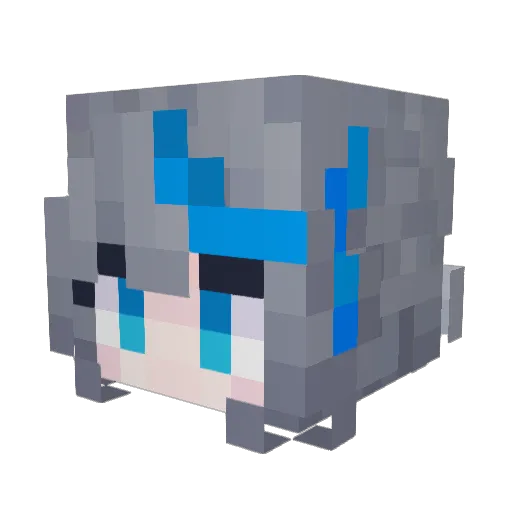 AnQvQ Minecraft avatar head, 3D render