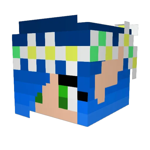 AnRi12456 Minecraft avatar head, 3D render