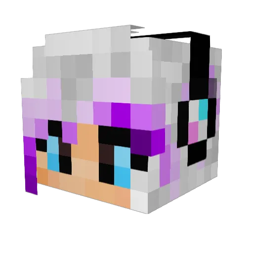 An_Alolan_Vulpix Minecraft avatar head, 3D render